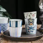 Japanese Style Ceramic Tableware Straight Cup Porcelain Tea Cup Sake Mug 200ML
