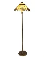 [G&G Bros] Benita Leadlight Tiffany Floor Lamp Beige