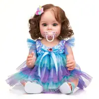 在飛比找蝦皮購物優惠-22寸全硅膠身體仿真嬰兒娃娃卷髮公主裙娃娃重生娃娃rebor
