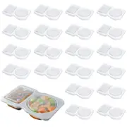 20Pcs Portable Reusable Sauce Container Double Compartment Condiment Container with Lids for Camping Picnics