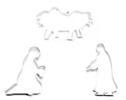 NATIVITY SCENE BABY JESUS MANGER MARY JOSEPH CHRISTMAS COOKIE CUTTER USA PR1356