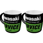 2PK Nostalgic-Art Ceramic Mug Kawasaki Service 9x9cm - Black