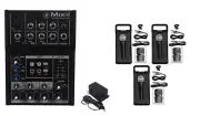 Mackie Mix5 Compact 5-Channel PA Mixer+(3) Microphones+(3) XLR Cables