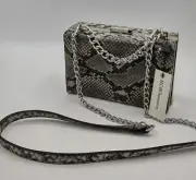 NWT BCBGeneration Clutch Purse Faux Snakeskin Shoulder Bag Chain Strap Box