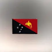 Papua New Guinea Flag Patch — Iron On Badge Embroidered Motif— PNG World Mini