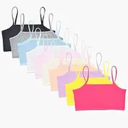 [VeaRin] 10 Pack Cotton Cropped Top Camisole Training Bra for Girls 7-8 8-10 Years Old