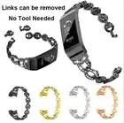 Lady's Bling Stainless Steel Bracelet Strap Watch Band for Fitbit charge 3 4 Gen