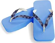 Hajime(一歩) [One Step] [Hajime] Geta Geta Clogs, Soft and Water Resistant, Made of Sponge, 11.2 inches (28.5 cm), SB/Checkered Shark Small Pattern x Navy Blue, Checkered Shark Small Pattern x Navy Blue,