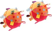 Abaodam Montessori Baby Toys Soft Plush Bell Comforter Ball with Tags Tactile Sensory Ball