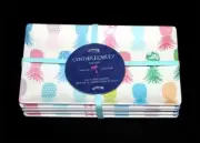 6 Cynthia Rowley Decorated Pineapples Rectangle Melamine Appetizer Plates NWT
