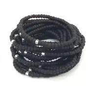 Wholesale Matte Brown Beaded Stretch Bracelets Handmade in the USA Lot of 15 NEW