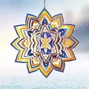 Eiryhope Mandala Wind Spinner Starry Sky - 12-Inch 3D Kinetic Hanging Sculpture, Laser Cut Stainless Steel Wind Spinners, Rust-Proof Metal Garden & Yard Art Decor, Indoor/Outdoor Décor, Worth Gift