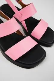 Dana Pink Leather 2-Strap Sandal for Women