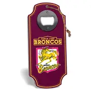 Brisbane Broncos NRL Heritage First 18 Bottle Opener Wall Plaque Sign with Hanging Rope