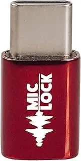 Mic-Lock Micro USB C - Microphone Audio and Data Security - Privacy Protector for Laptops, Smartphones, Tablets, and Computers (Red Mirror, Single Pack)