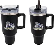 Desert Cactus James Madison University Dukes JMU Large Insulated Stainless Steel with Handle Lid Straw Reusable Double Walled Cup Hot Cold Drinkware Laser Etched (40oz Ounce Rally Tumbler Design C)