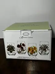 Portmeirion NIB Botanic Garden Stemless Wine Glasses, Set of 4 19 oz.