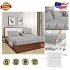 Silver Solid Split Head King Sheets Set - 100% Egyptian Cotton Luxury Bedding