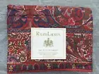 Ralph Lauren GALAHAD Red Paisley KING FLAT Sheet Made in Italy Rare!