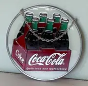 ** VINTAGE ** Coca-Cola Bottles Glass Suncatcher 4.5” ~ NWT