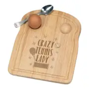 Crazy Tennis Lady Breakfast Dippy Egg Cup Board Funny Sport