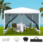 3X3 Marquee White Gazebo, Pop up Gazebos Camping Tent Folding Tarp Garden Outdoo