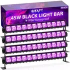 4 Pack 45W Black Light Bar IP66 Waterproof with 6ft Cord+Switch, Each Light U...