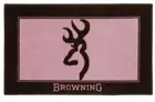 Browning Deer Pink Brown Rug Bath Mat Skid Resistant Buckmark Logo 24 X 30 New