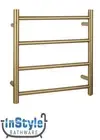 Brand New- Heated Towel Rail (Round) 4 Bar- BRUSHED YELLOW GOLD