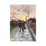 Charles Conder, Going Home, The Gray and Gold, Lustre Canvas Print, A1 Size