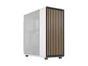 Fractal Design North ATX mATX Mid Tower PC Case - Chalk White Chassis with Oak F