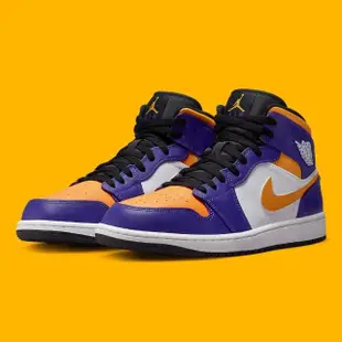 【NIKE 耐吉】Air Jordan 1 Mid Los Angeles Lakers 湖人隊配色 紫金 男款 DQ8426-517(Air Jordan 1)