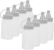 SECFOU 8PCS Portable Condiment Bottles Refillable Squeeze Containers Food Grade Plastic Sauce Storage for Ketchup Honey Salad Dressing for Kitchen Use