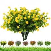 Artificial Flowers Outdoor,UV Resistant Fake Flowers Faux 20 Bundles Yellow