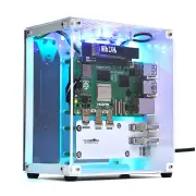 YAHBOOM Raspberry Pi 5 Case Protective Kit with Cooling Fan Chassis RGB Color Light 0.96 Screen Dispaly DIY Electronic S