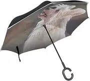 Double Layer Inverted Umbrella Cars Reverse Umbrella Chinese Crested Dog Windproof UV Proof Travel Outdoor Umbrella
