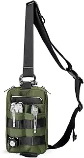 [VIPERADE] CHS2 Small EDC Sling Bag, Tactical Fanny Pack for Men, Molle Pouch Crossbody Backpack with Adjustable Shoulder Strap, Utility Chest Pouch Bag for Hiking/Traveling/Bush-Craft, Green, Edc