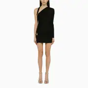 [DION LEE] Black viscose ruffled mini dress 6 UK Black