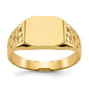 14K Yellow Gold 9.0x10.5mm Open Back Men's Signet Ring