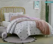 Koolaburra by UGG Hannah tufted polka dot on white Comforter Set w Shams TWIN