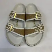Birkenstock New w/ Box Arizona Nature Jute White Textile Exquisite N Select Size