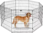 Dog Playpen - Foldable Metal Exercise Puppy Play Pen with 8 24X30In Panels
