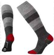 SmartWool Popcorn Cable Heather knee Length Women's Socks - S/P. Grey Donegal