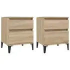 2pcs Bedside Cabinets Wooden Bed Storage Drawers Tables Side Lamp Nightstand