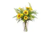 Glamorous Fusion Sunflower & Mimosa 75cm Artificial Faux Plant Flower Decorative Mixed Arrangement