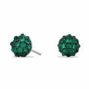 David Yurman 10mm Osetra Cable Berries Green Onyx Stud Earrings
