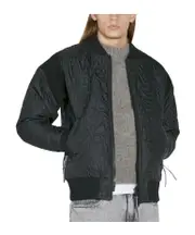 Standing collar casual jacket Black