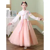 在飛比找蝦皮購物優惠-韓國小孩傳統古裝改良兒童女童韓服女寶寶童裝演出服裝