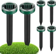 Solar Gopher Repeller | Snake Repeller Ultrasonic Outdoor - 6X Deterring Stakes, Waterproof Repelling Device for Squirrel, Skunk, Gopher,