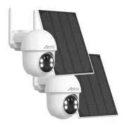 ANRAN 2PCS Solar Camera Battery 3MP Indoor And Outdoor Camera Security Camera